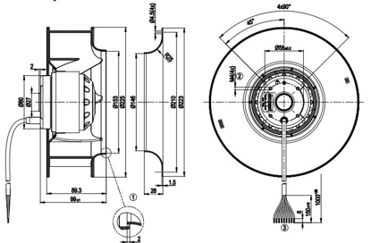 Imagem de Ventilador Para Circulação de Ar Quente 400v Trifásico R2D225-AV02-14 Ebmpapst